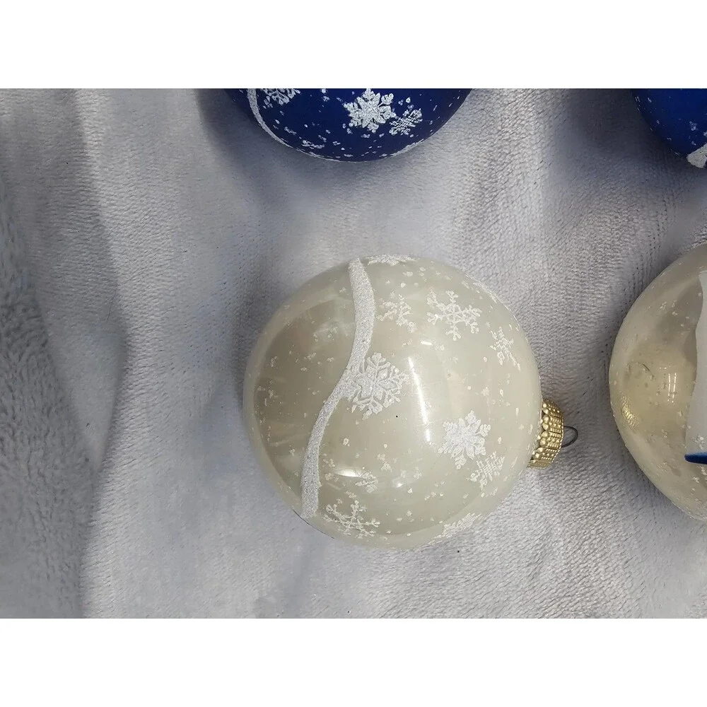Krebs Vintage Christmas Ball Glass Ornaments, Set of 4, Snowman